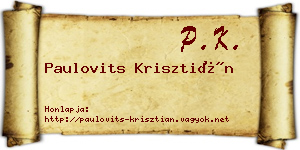 Paulovits Krisztián névjegykártya