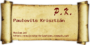 Paulovits Krisztián névjegykártya