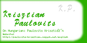 krisztian paulovits business card